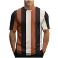 thumbnail image 1 of yillto Men's Color Block Striped T Shirt Short Sleeve Round Neck Summer Tops Casual Tee for Mens, 1 of 5