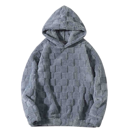 yillto Men's Fuzzy Sherpa Sweatshirt Fashion Pullover Fleece Hoodies Solid Color Warm Sweatshirts