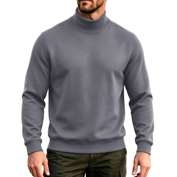 yillto Men's Mock Turtleneck Long Sleeve T Shirts Pullover Thermal Soft Comfy Warm Lightweight Basic