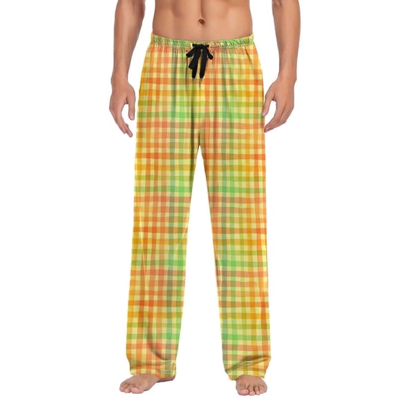 yillto Men's Pajama Pants Plaid Pjs Loungewear Pants Soft Bottoms with Pockets Drawstring S-XXXL