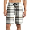 thumbnail image 1 of yillto Men's Plaid Lounge Shorts Sleepwear Pajama Bottoms Elastic Waist Drawstring Pjs Shorts with Pockets, 1 of 6