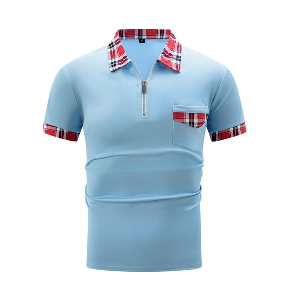 yillto Men's Short Sleeve Shirts Quarter-Zip Casual Slim Fitting Pullover Basic Tops with Pockets