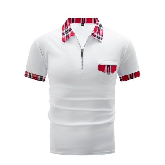 yillto Men's Short Sleeve Shirts Quarter-Zip Casual Slim Fitting Pullover Basic Tops with Pockets