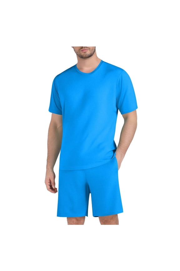 Men's Short Sleeve Tracksuit Summer T Shirt and Shorts with Pockets Sweatsuit Set 2 Piece