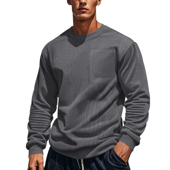 yillto Men's Sweatshirt Long Sleeve Crew Neck Lightweight Pullover Sweatshirts Casual Loose Fall Tops