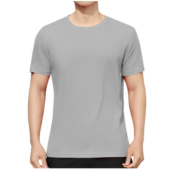 yillto Mens Basic Cotton Shirts Short Sleeve Loose Solid Color Casual Tshirts Summer Lightweight Plain Tee