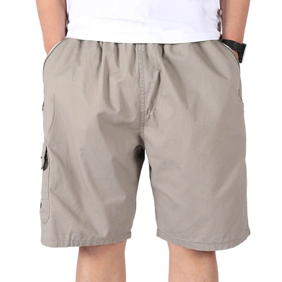 yillto Mens Big and Tall Cargo Shorts Baggy Classic Drawstring Elastic Waist Summer Work Short with Pockets
