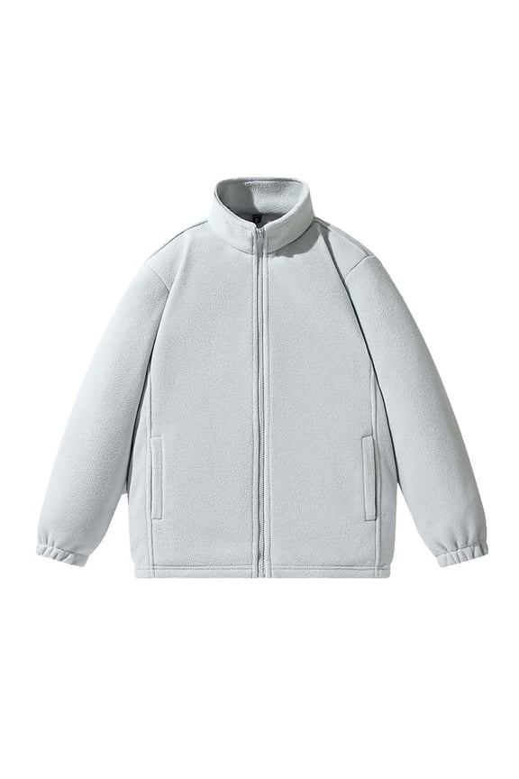 Mens Big and Tall Fleece Jackets Sherpa Lined Zip up Coats Mock Neck Casual Fall Coat with Pockets