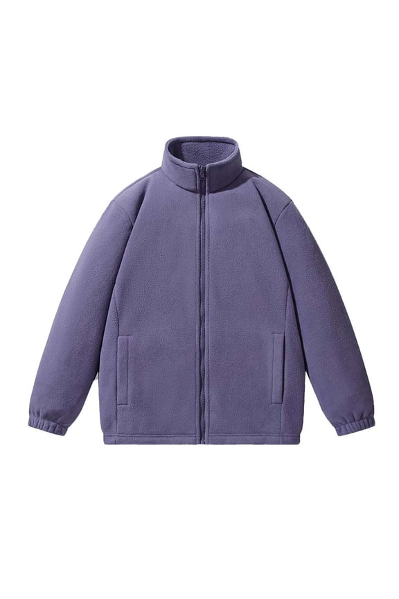 Mens Big and Tall Fleece Jackets Sherpa Lined Zip up Coats Mock Neck Casual Fall Coat with Pockets