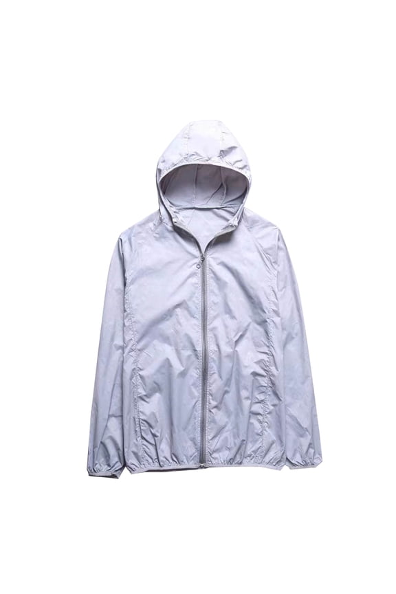 Mens Big and Tall Lightweight Jackets Quick Dry Sun Protection Hoodie Zip up Hiking Jacket