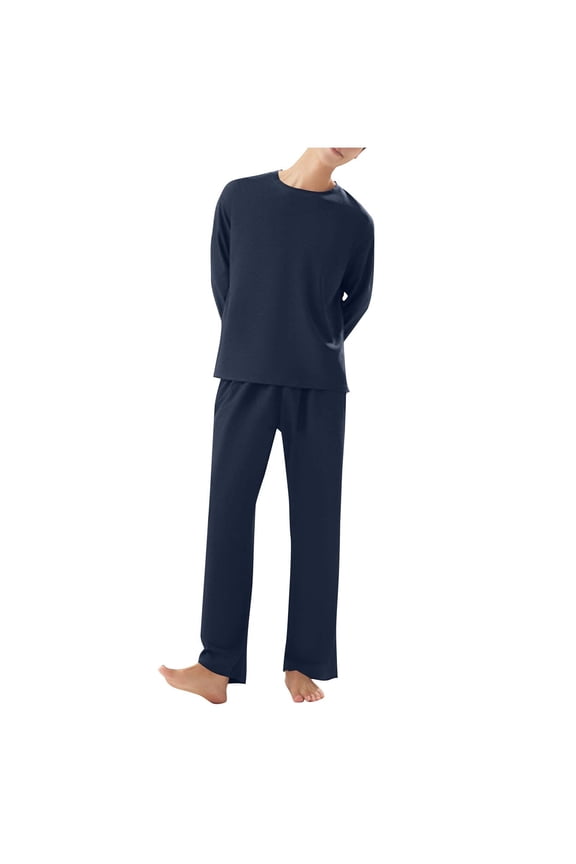 Mens Big and Tall Pajamas Set Long Sleeve Soft Pajama for Men Sleepwear Pant Loungewear Sets