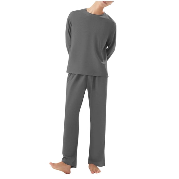 yillto Mens Big and Tall Pajamas Set Long Sleeve Soft Pajama for Men Sleepwear Pant Loungewear Sets