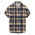thumbnail image 1 of yillto Mens Big and Tall Plaid Shirts Button down Short Sleeve Lightweight Summer Beach Tshirts, 1 of 5