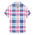 thumbnail image 1 of yillto Mens Big and Tall Plaid Shirts Button down Short Sleeve Lightweight Summer Beach Tshirts, 1 of 5
