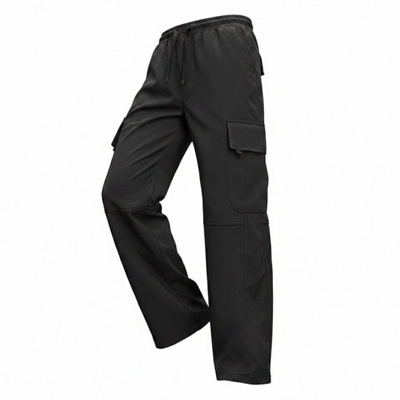yillto Mens Cargo Pants Elastic Waist Drawstring Pant Big Boys Casual Sweatpants with Pockets M-5XL