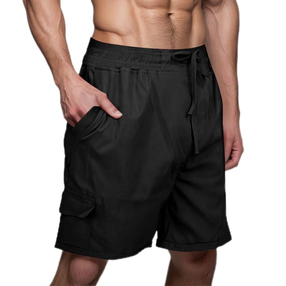 yillto Mens Cargo Shorts Elastic Waist Big and Tall Summer Stretch Casual Athletic Shorts with Pockets