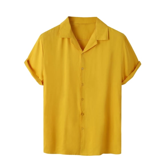 yillto Mens Dress Shirt Short Sleeve Button down Collared Lightweight Summer Beach Tshirts Tops