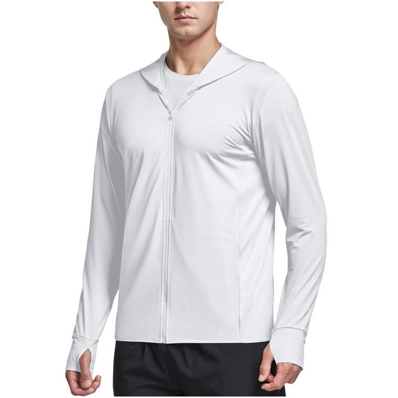 yillto Mens Fishing Jacket Sun Protection Lightweight Hoodie Zip up Long Sleeve Summer Hiking Jackets