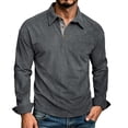 thumbnail image 1 of yillto Mens Golf Long Sleeve Shirt Classic Button Solid Color Collared Tshirt Fashion Casual Shirts, 1 of 7