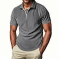 thumbnail image 1 of yillto Mens Golf Shirts Quarter Zip Shirts Casual Classic Lightweight Short Sleeve Collared Tshirt, 1 of 7