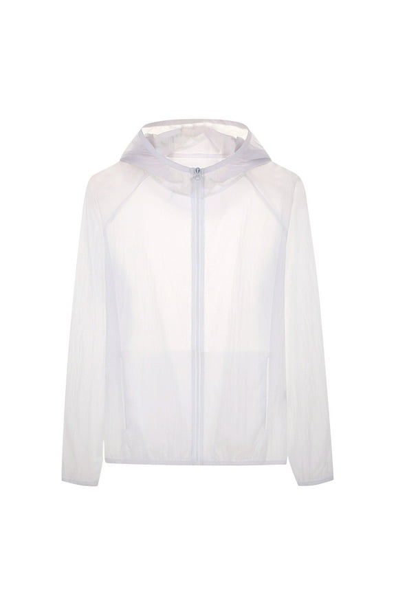 Mens Hiking Jackets Sun Protection Lightweight Quick Dry Hoodie Zip up Long Sleeve Summer Tops