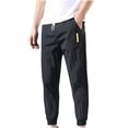 thumbnail image 1 of yillto Mens Lightweight Jogger Sweatpants with Pockets Elastic Waist Drawstring Casual Capri Pants, 1 of 5