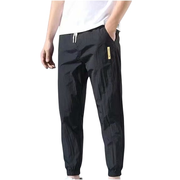 yillto Mens Lightweight Jogger Sweatpants with Pockets Elastic Waist Drawstring Casual Capri Pants