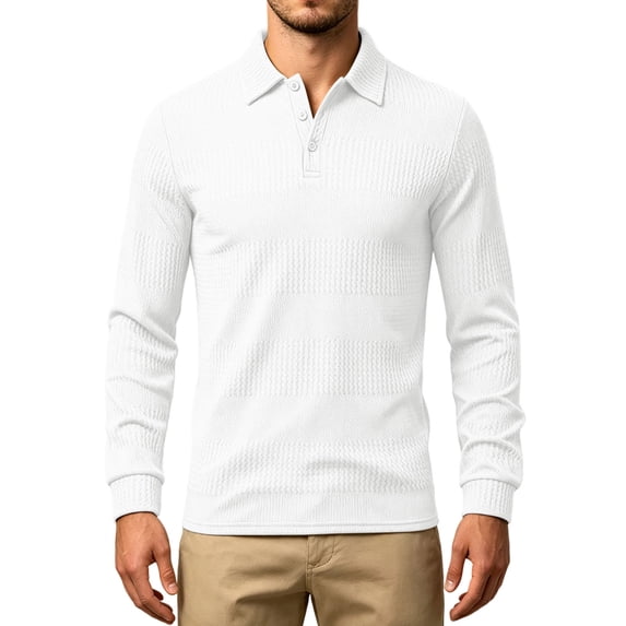 yillto Mens Long Sleeve Golf Shirts Collared Button down Neck Shirt Casual Business Work Tees Tops
