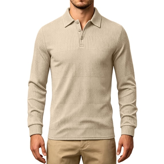 yillto Mens Long Sleeve Golf Shirts Collared Button down Neck Shirt Casual Business Work Tees Tops