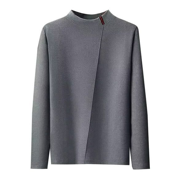 yillto Mens Mock Turtleneck Shirts Flannel Thermal Underwear Long Sleeve Undershirt Pullover T Shirt