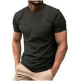 thumbnail image 1 of yillto Mens Muscle Shirts Short Sleeve Crewneck Slim Fitting Althetic Workout Casual Tshirts Tops, 1 of 6