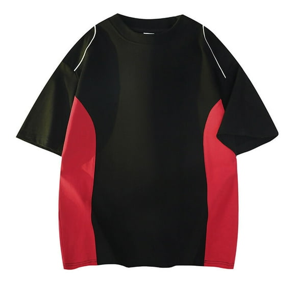 yillto Mens Oversized Tshirts Unisex Short Sleeves Casual Loose Color Block Tee Shirts Top for Womens