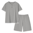 thumbnail image 1 of yillto Mens Pajamas Set Big and Tall Lightweight Summer Pjs Sleepwear Soft Comfy Short Sleeve Loungewear Shorts, 1 of 6