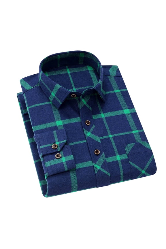 Mens Plaid Shirts Flannel Button down Long Sleeve Lightweight Shirt Jacket Casual Shacket with Pockets