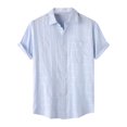 thumbnail image 1 of yillto Mens Short Sleeve Blouse Top Button down Loose Dressy Shirts Summer Basic Tops with Pockets, 1 of 7