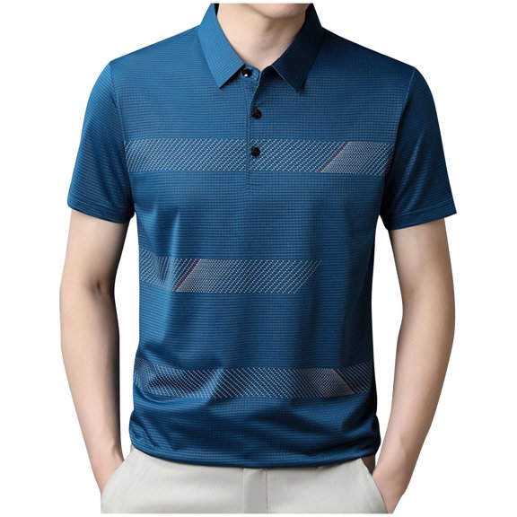 Maean Mens Silky Shirts Summer Lightweight Short Sleeve Collared Golf Shirt Casual Althetic Tops