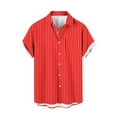 thumbnail image 1 of yillto Mens Striped Shirts Button down Short Sleeve Loose Summer Beach Lightweight Causal Dressy Tee Shirt, 1 of 4