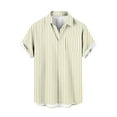 thumbnail image 1 of yillto Mens Striped Shirts Button down Short Sleeve Loose Summer Beach Lightweight Causal Dressy Tee Shirt, 1 of 4