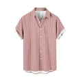 thumbnail image 1 of yillto Mens Striped Shirts Button down Short Sleeve Loose Summer Beach Lightweight Causal Dressy Tee Shirt, 1 of 4