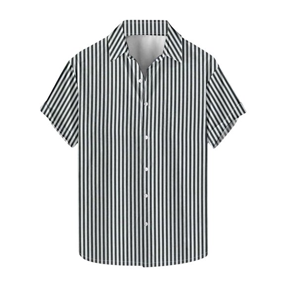 yillto Mens Striped Shirts Short Sleeve Button down Loose Lightweight Summer Beach Tshirts Tops