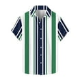 thumbnail image 1 of yillto Mens Striped Shirts Short Sleeve Button down Loose Lightweight Summer Beach Tshirts Tops, 1 of 5
