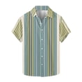 thumbnail image 1 of yillto Mens Striped Shirts Short Sleeve Button down Loose Lightweight Summer Beach Tshirts Tops, 1 of 5