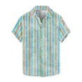 thumbnail image 1 of yillto Mens Striped Shirts Short Sleeve Button down Loose Lightweight Summer Beach Tshirts Tops, 1 of 5
