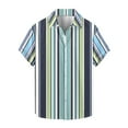 thumbnail image 1 of yillto Mens Striped Shirts Short Sleeve Button down Loose Lightweight Summer Beach Tshirts Tops, 1 of 5