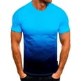 thumbnail image 1 of yillto Mens Summer Short Sleeve Tee Color Block Trendy Gradient Shirt Crewneck Casual Basic Tshirts, 1 of 2