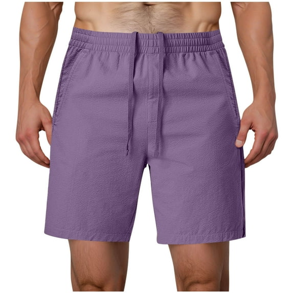 yillto Mens Summer Shorts 7 Inch Elastic Waist Drawstring Loose Breathable Causal Shorts with Pockets