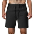 thumbnail image 1 of yillto Mens Summer Shorts 7 Inch Elastic Waist Drawstring Loose Breathable Causal Shorts with Pockets, 1 of 5