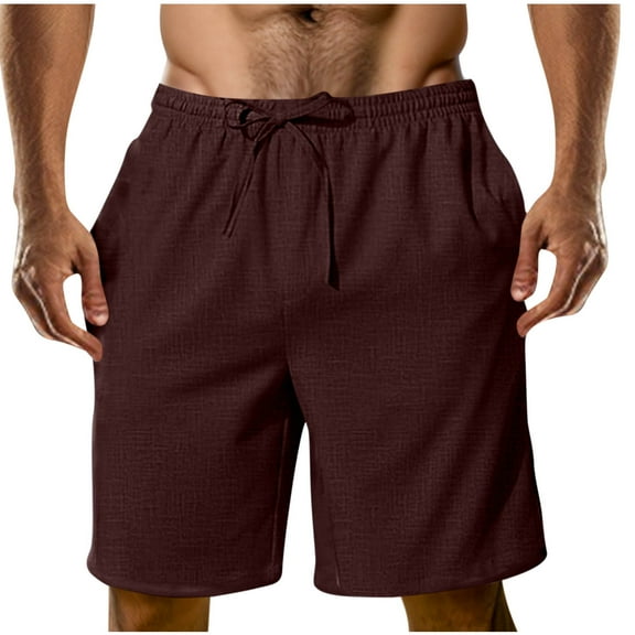 yillto Mens Summer Shorts Elastic Waist Drawstring Loose Lightweight Breathable Causal Shorts with Pockets