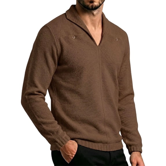 yillto Mens Sweaters V Neck Knit Long Sleeve Tops Fall Winter Warm Pullover Sweater Clothes Tops