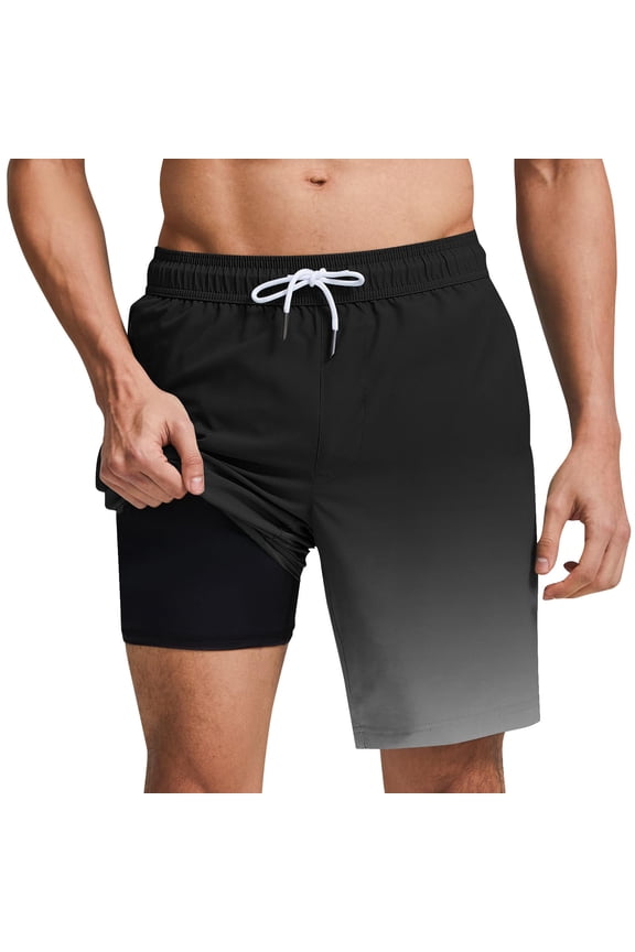 Mens Swim Shorts Quick Dry 7 Inch with Pockets Bathing Suits for Men Summer Beach Swimsuits Trunks